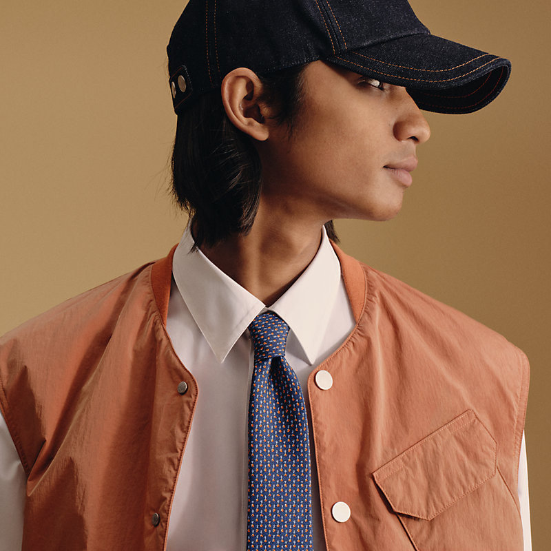 シルクツイルタイ 《バニー・ドリーム》 - ブルー | Hermès